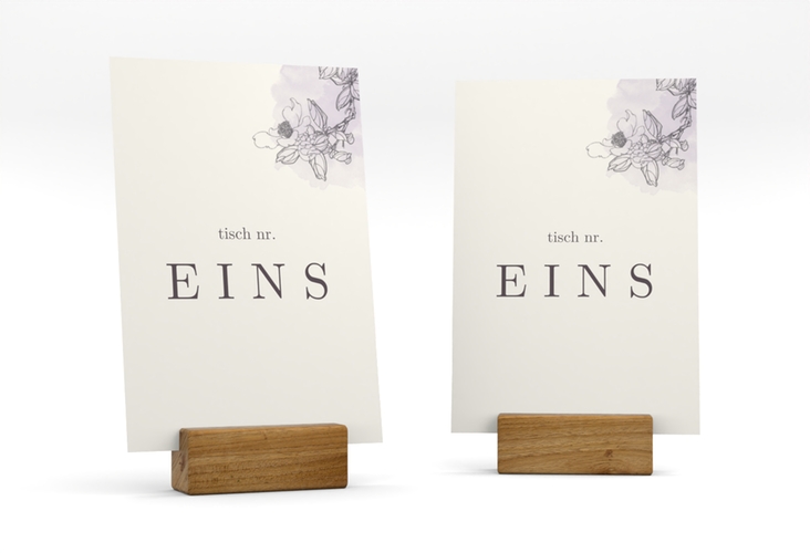 Tischnummer Hochzeit Artlover Tischaufsteller flieder