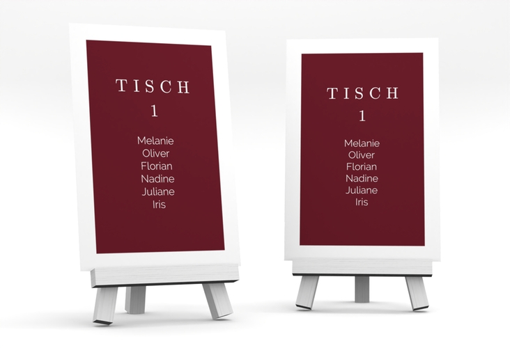 Tischaufsteller Hochzeit Simply Tischaufsteller rot