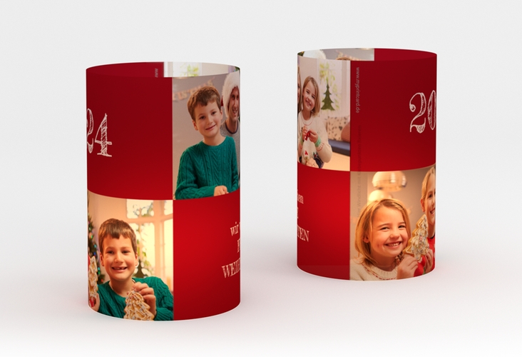 Windlicht Weihnachten Besinnlichkeit Windlicht rot hochglanz