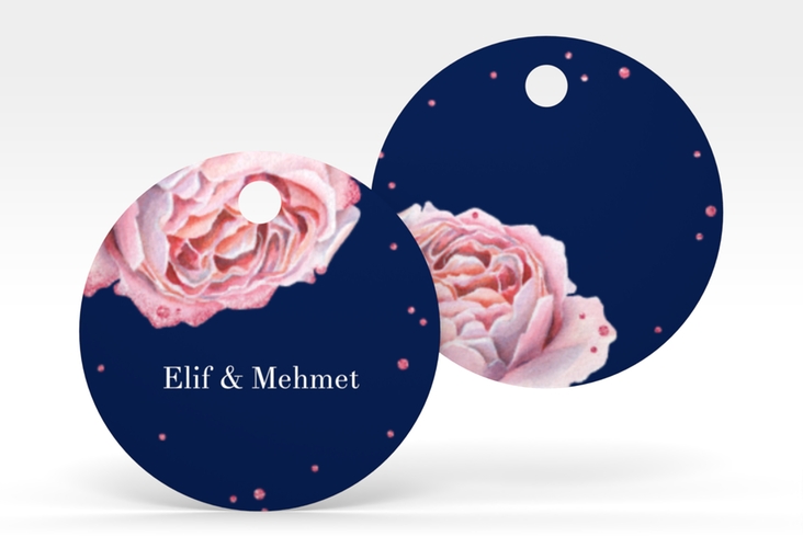Geschenkanhänger Hochzeit Cherie Geschenkanhänger, rund rosa