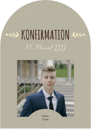 Klick: Details zu Danksagung Konfirmation "Branch" anzeigen Danksagung Konfirmation Branch mittlere Bogen-Karte + Foto beige