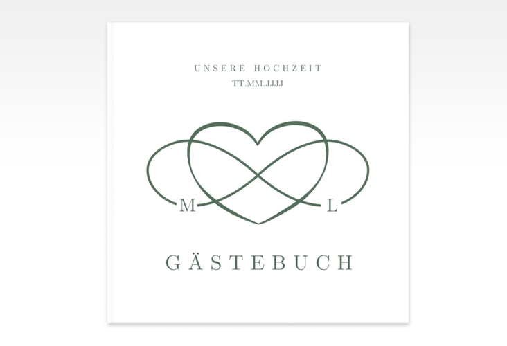 Gästebuch Creation Hochzeit Infinity 20 x 20 cm, Hardcover gruen