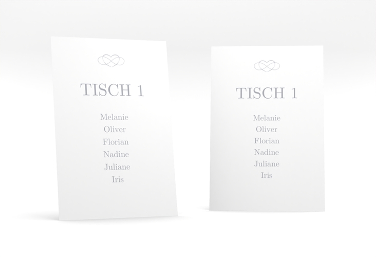 Tischaufsteller Hochzeit Infinity Tischaufsteller grau