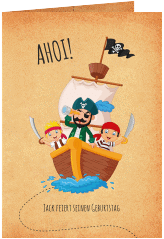 Einladungskarte Kindergeburtstag "Schatzkarte"