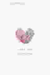 Menükarte Hochzeit Fingerprint A5 Klappkarte hoch pink schlicht mit Fingerabdruck-Motiv