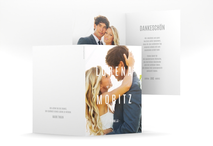 Danksagungskarte Hochzeit Memory A6 Klappkarte hoch