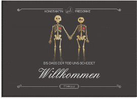 Klick: Details zu Willkommensschild Hochzeit "Bones" anzeigen Willkommensschild Hochzeit "Bones" 70 x 50 cm Leinwand