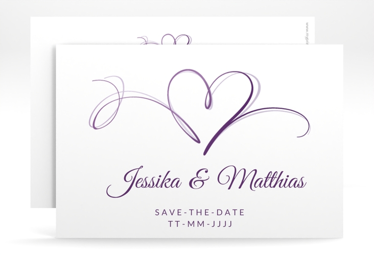 Save the Date-Karte Envie A6 Karte quer lila