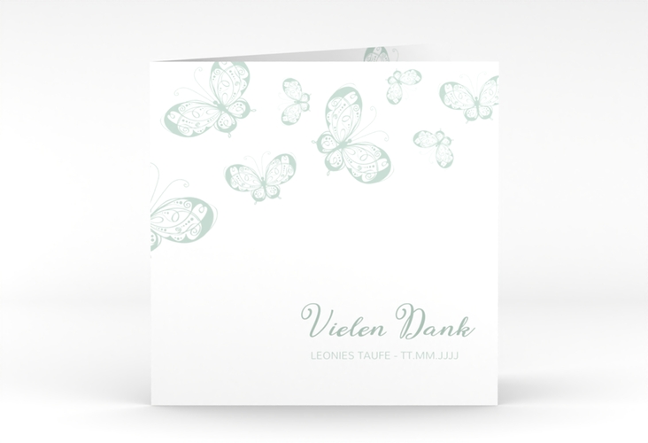 Danksagung Taufe Protection quadr. Klappkarte mint
