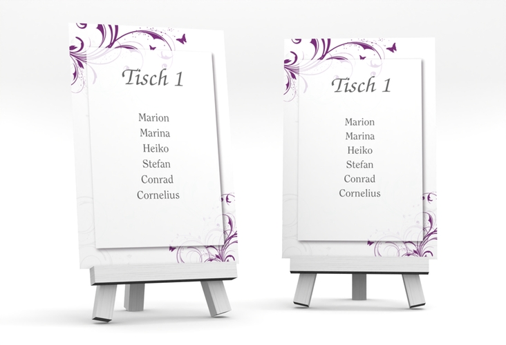 Tischaufsteller Hochzeit Palma Tischaufsteller lila