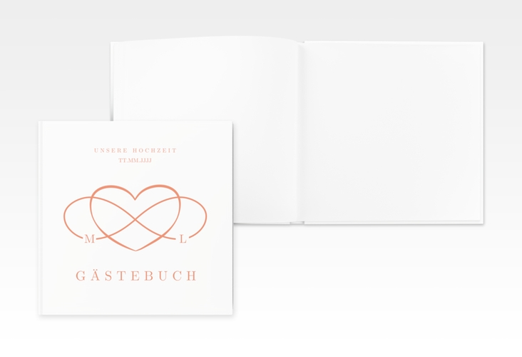 Gästebuch Creation Hochzeit Infinity 20 x 20 cm, Hardcover apricot