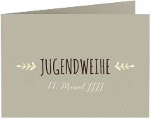 Klick: Details zu Einladung Jugendweihe "Jugendlich" anzeigen Einladung Jugendweihe Jugendlich A6 Klappkarte quer beige