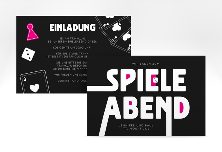 Party Einladungskarte Spieleabend A6 Karte quer