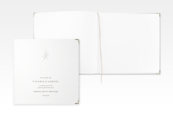 Gästebuch Selection Hochzeit Ivy Leinen-Hardcover minimalistisch mit kleiner botanischer Illustration