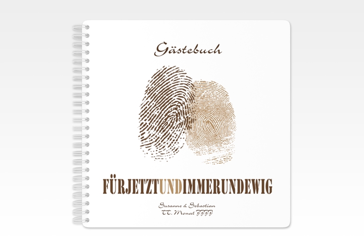 Gästebuch Hochzeit Messina Ringbindung mit Fingerabdrücken