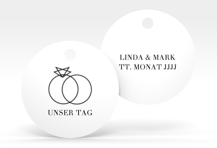Geschenkanhänger Hochzeit Rings Geschenkanhänger, rund