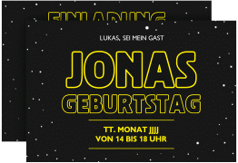 Einladungskarte Kindergeburtstag "Star"