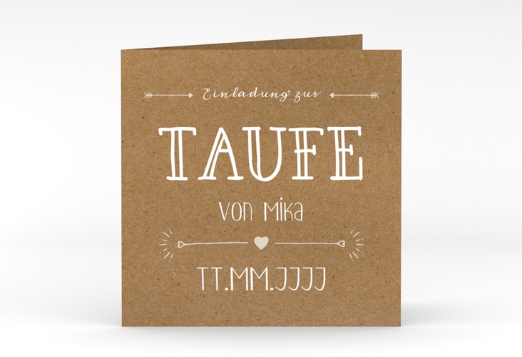 Taufeinladung Lettering quadr. Klappkarte