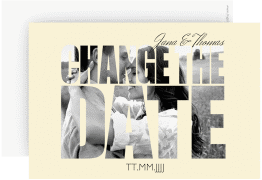Change the Date-Karte Hochzeit Letters A6 Karte quer beige