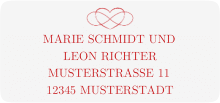 Klick: Details zu Absenderetikett Hochzeit "Infinity" anzeigen Absenderetikett Hochzeit Infinity 45,7 x 21,2 mm rot