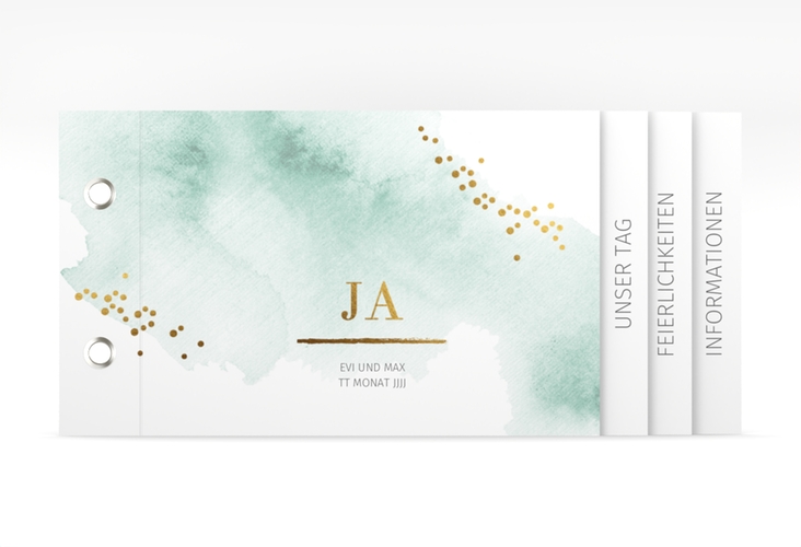 Hochzeitseinladung Pastell Booklet mint