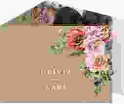 Hochzeitseinladung Grazioso A6 Doppel-Klappkarte Kraftpapier modern mit Mohnblumen und Rosen