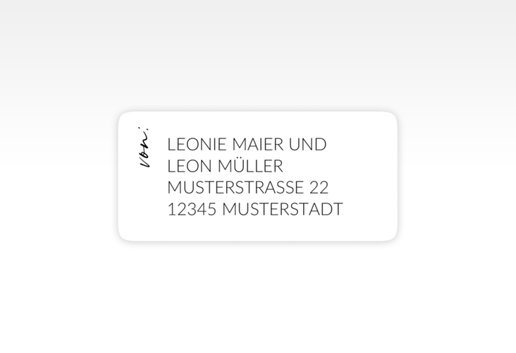 Absenderetikett Hochzeit Your Name 45,7 x 21,2 mm