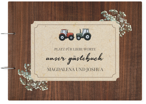 Gästebuch Holzcover Nussbaum "Bauernhochzeit"