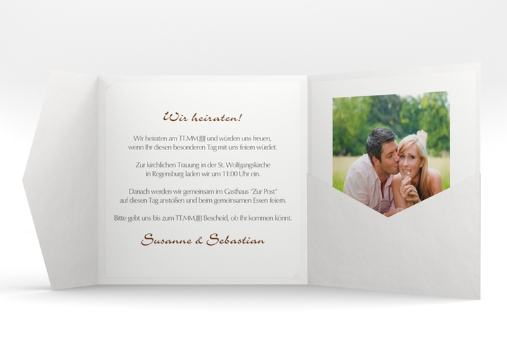 Hochzeitseinladung Messina Pocketfold hochglanz mit Fingerabdrücken