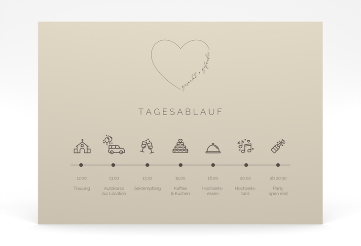 Tagesablauf Poster Hochzeit Lebenstraum 70 x 50 cm Poster