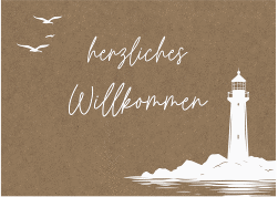 Willkommensschild Poster Leuchtturm 70 x 50 cm Poster Kraftpapier