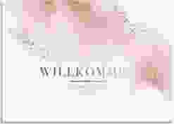 Willkommensschild Leinwand Pastell 70 x 50 cm Leinwand rosa