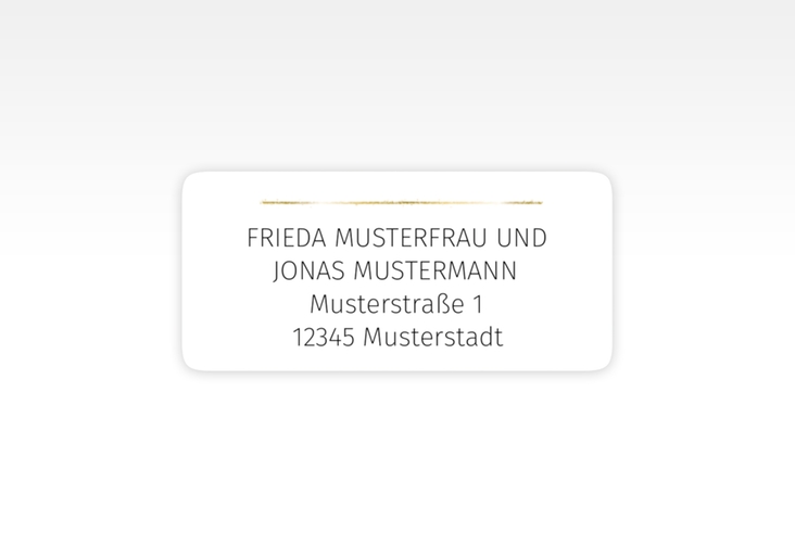 Absenderetikett Hochzeit Trauringe 45,7 x 21,2 mm gold minimalistisch gestaltet mit zwei Eheringen
