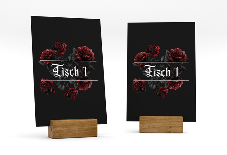 Tischnummer Hochzeit Gothic Rose Tischaufsteller