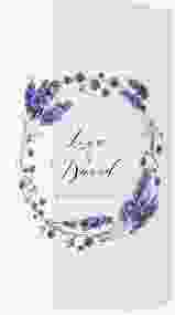 Menükarte Hochzeit "Lavendel" DIN A4 Wickelfalz weiss