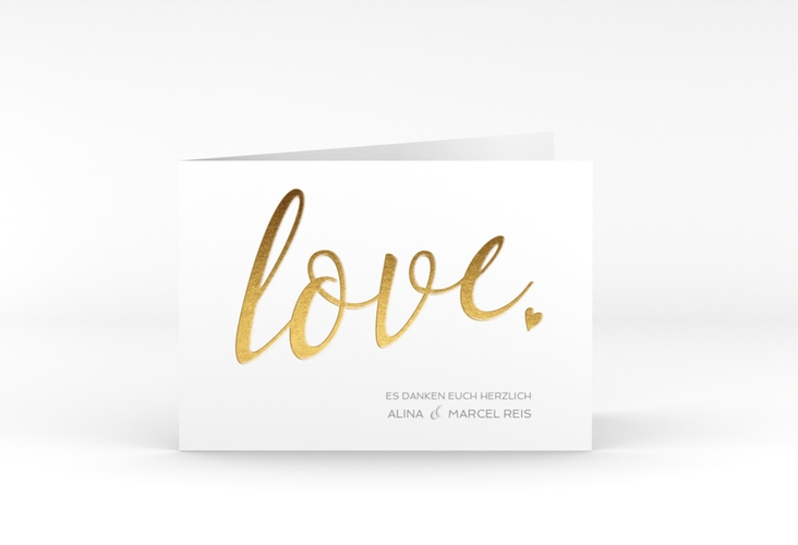 Danksagungskarte Hochzeit Glam A6 Klappkarte quer weiss