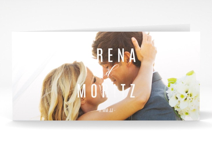 Danksagungskarte Hochzeit Memory lange Klappkarte quer