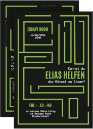 Einladungskarte Kindergeburtstag Escape Room