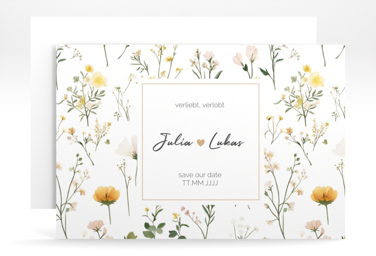 Save the Date-Karte Blumenwiese A6 Karte quer bunt hochglanz