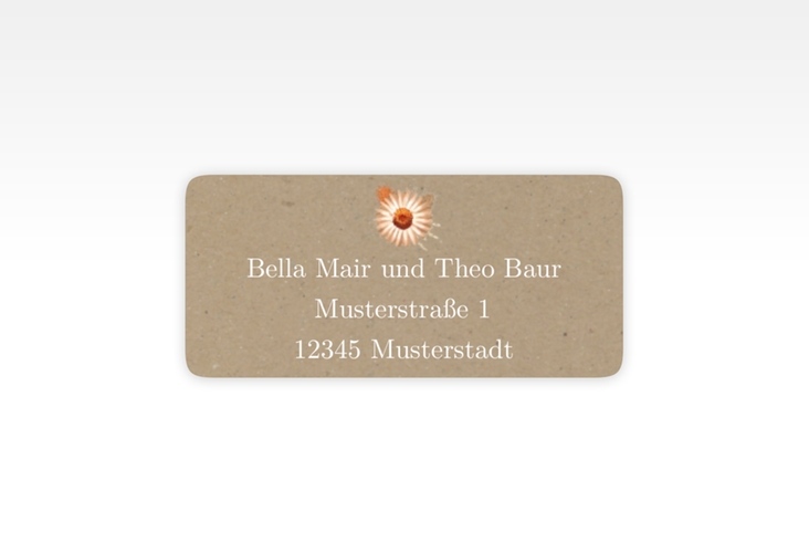 Absenderetikett Hochzeit Trockenblumen 45,7 x 21,2 mm Kraftpapier