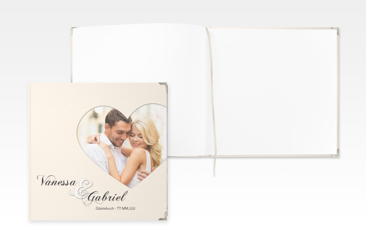 Gästebuch Selection Hochzeit Sweetheart Leinen-Hardcover beige