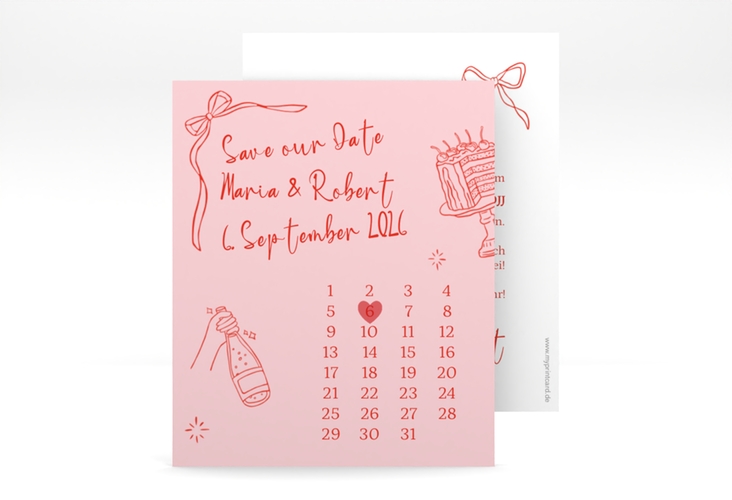 Save the Date-Kalenderblatt Doodle Kalenderblatt-Karte