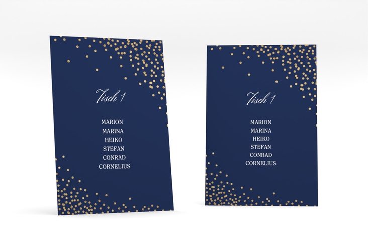 Tischaufsteller Hochzeit Glitter Tischaufsteller blau hochglanz