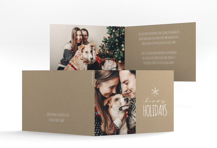 Weihnachtskarte Holidays A6 Klappkarte quer hochglanz