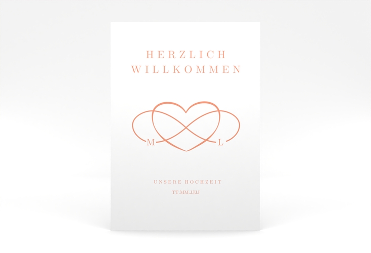 Willkommensschild Poster Infinity 50 x 70 cm Leinwand apricot