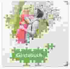 Gästebuch Selection Hochzeit Puzzle Leinen-Hardcover gruen