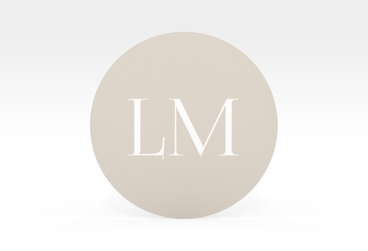 Aufkleber Hochzeit Monogramm Aufkleber, selbstklebend, rund beige