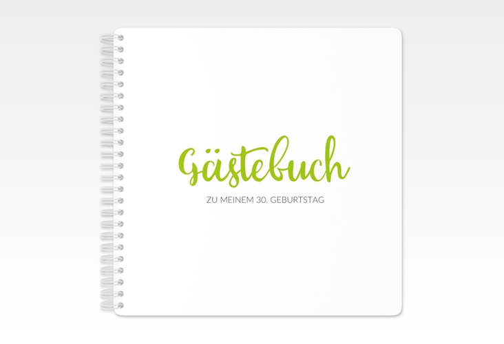 Gästebuch Geburtstag Handwriting Ringbindung gruen