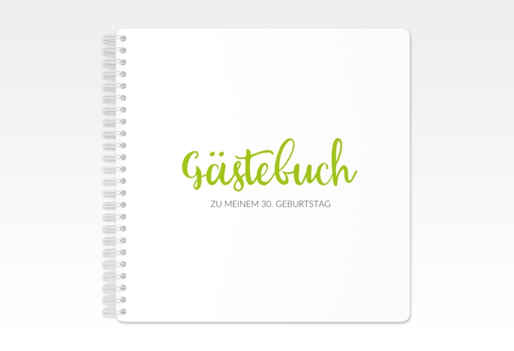 Gästebuch Geburtstag Handwriting Ringbindung gruen