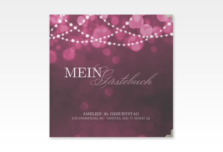Gästebuch Selection Geburtstag Girlande Leinen-Hardcover pink